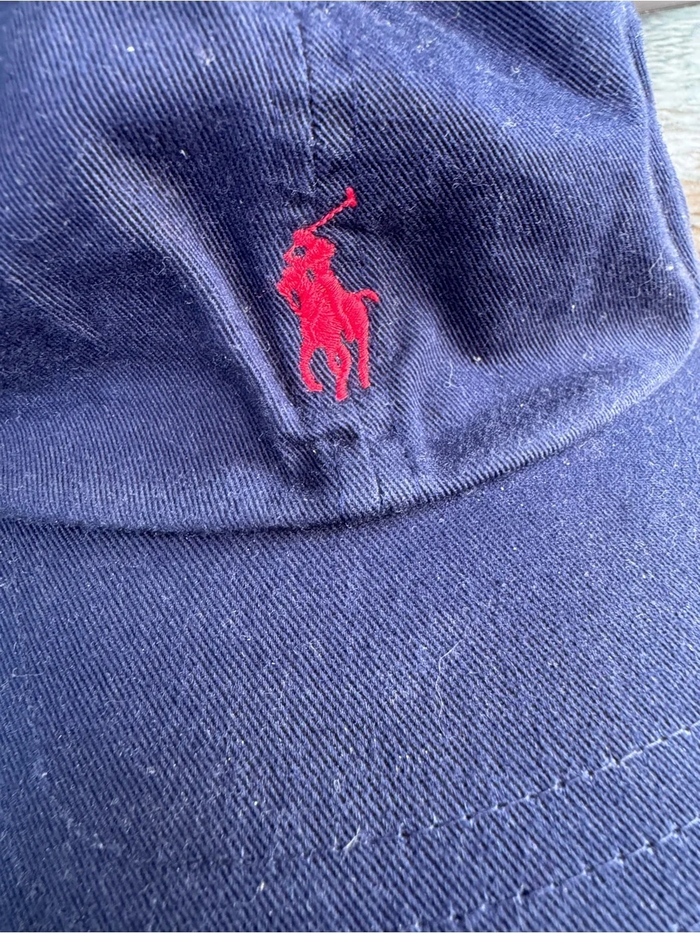 Polo Ralph Lauren Hat Strap Back One Size Navy Blue Red Embroidered Pony Logo - Picture 2 of 8